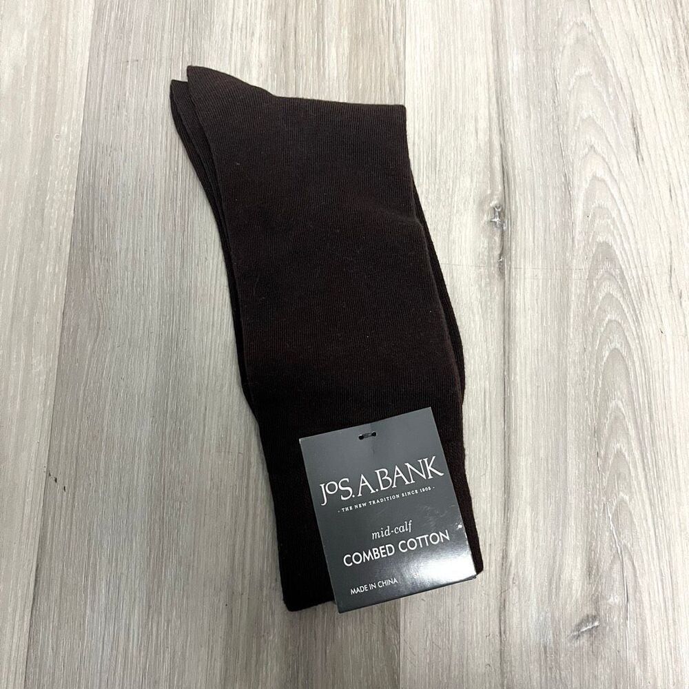 Jos. A. Bank Brown Combed Cotton Mid-Calf Dress Socks in Size 8-12‎  NWT
